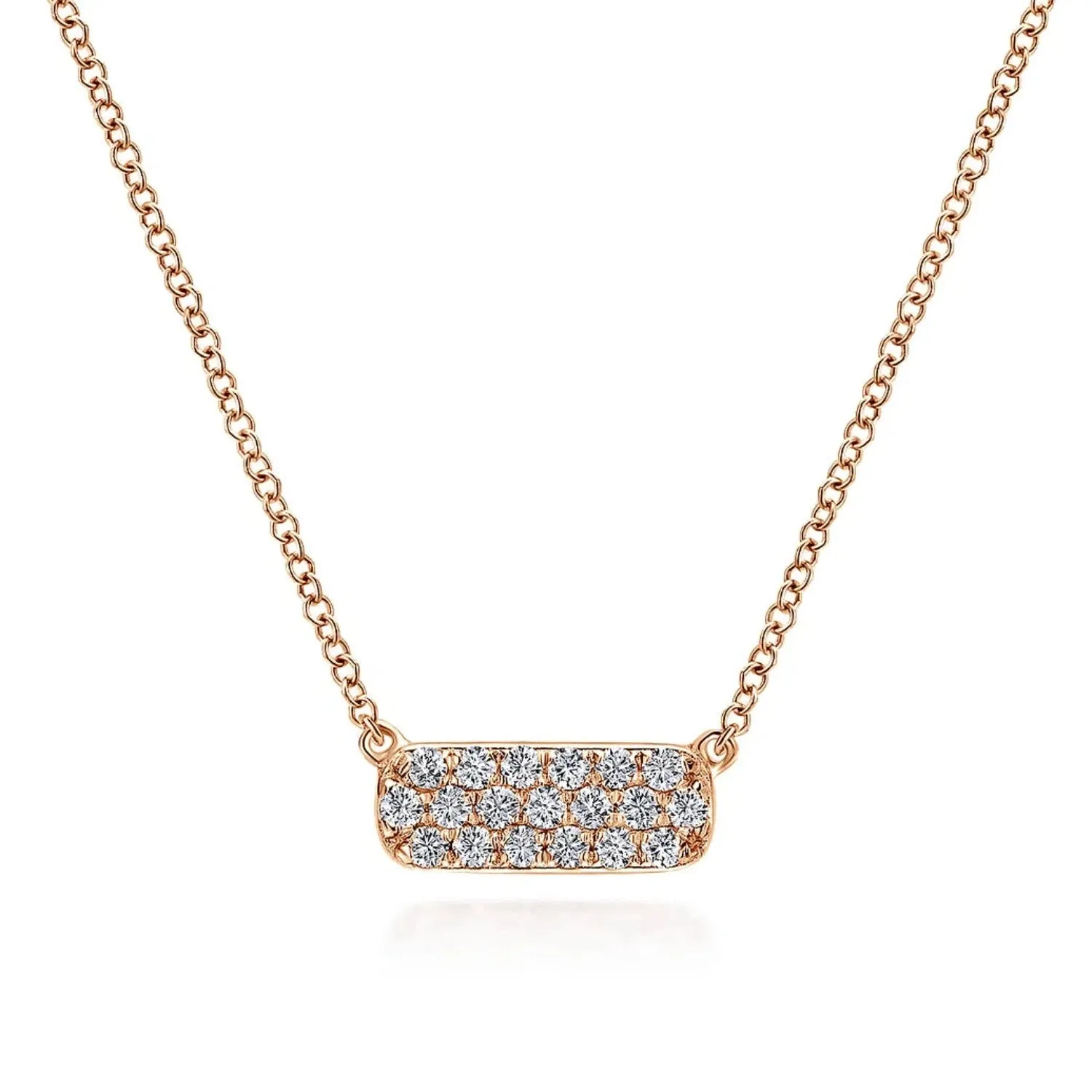 Gabriel & Co. Rectangular Pave Diamond Bar Fashion Necklace