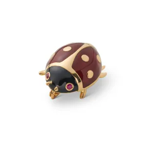 Gold & Ruby Enamel Ladybug Pin