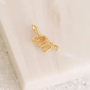 Gold Tone Spiral Necklace Charm