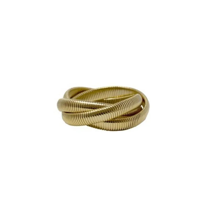 Gold Triple-Coil Bracelet