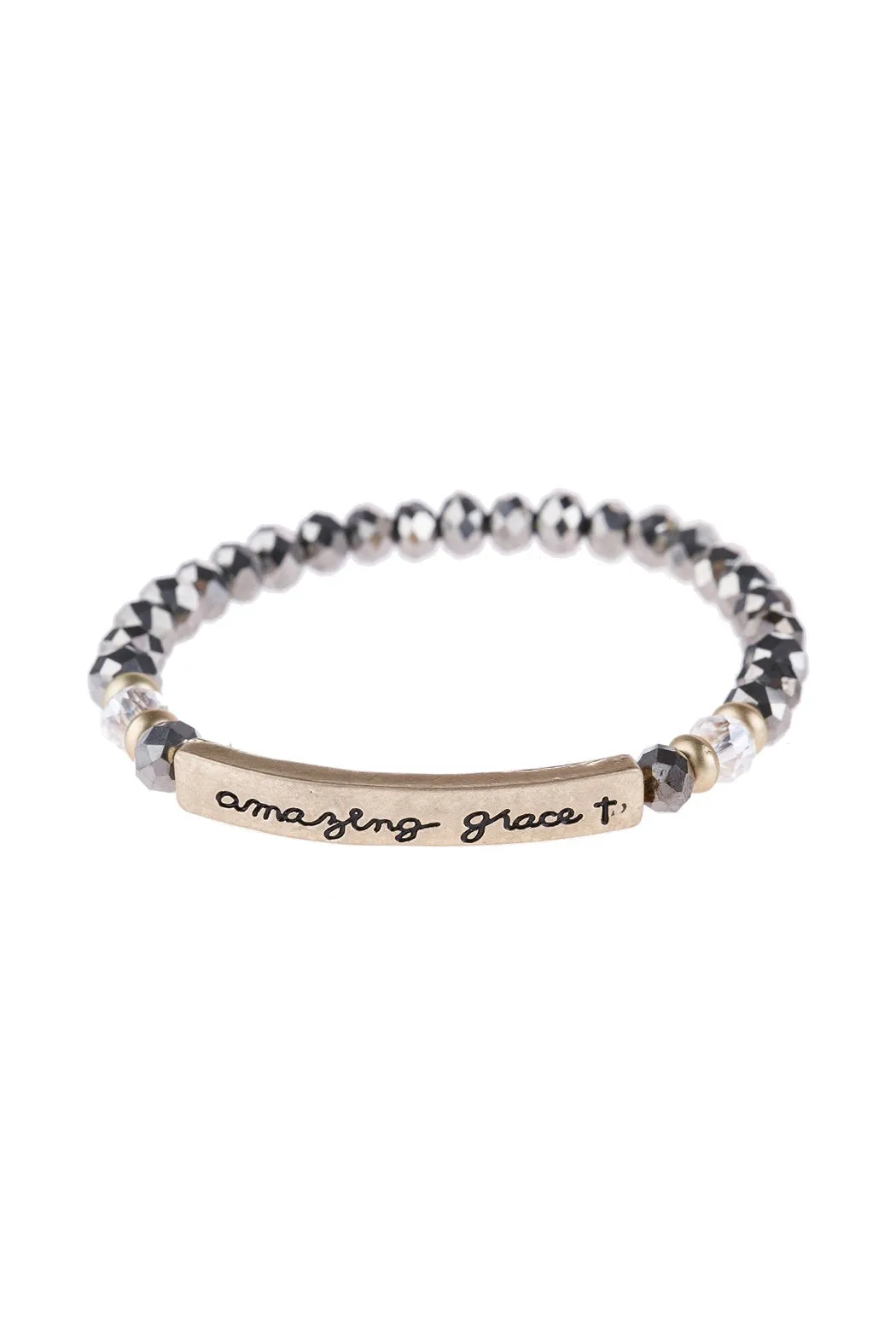 Hdb3006 - "Amazing Grace" Rondelle Beads Stretchable Bracelet