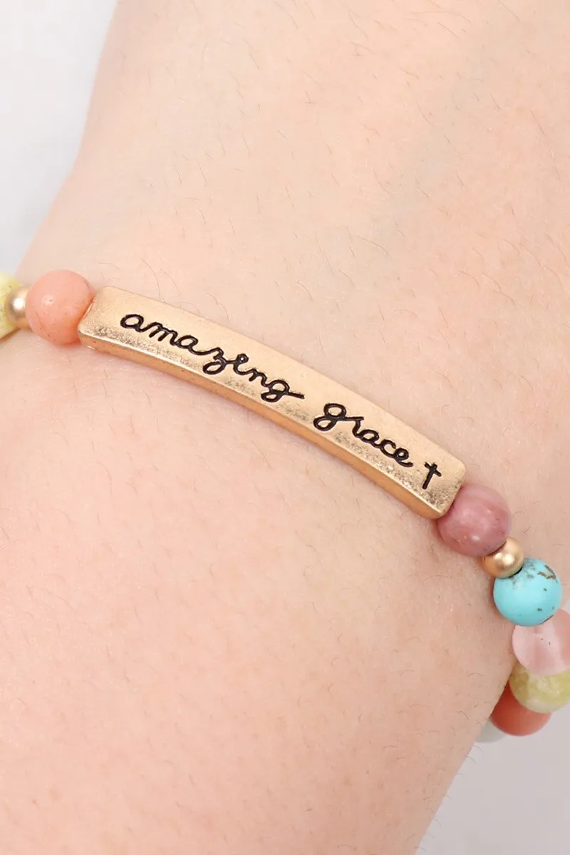 Hdb3223 - "Amazing Grace" Charm Beads Bracelet