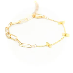 HILTON - Gold Bar & Chain Bracelet