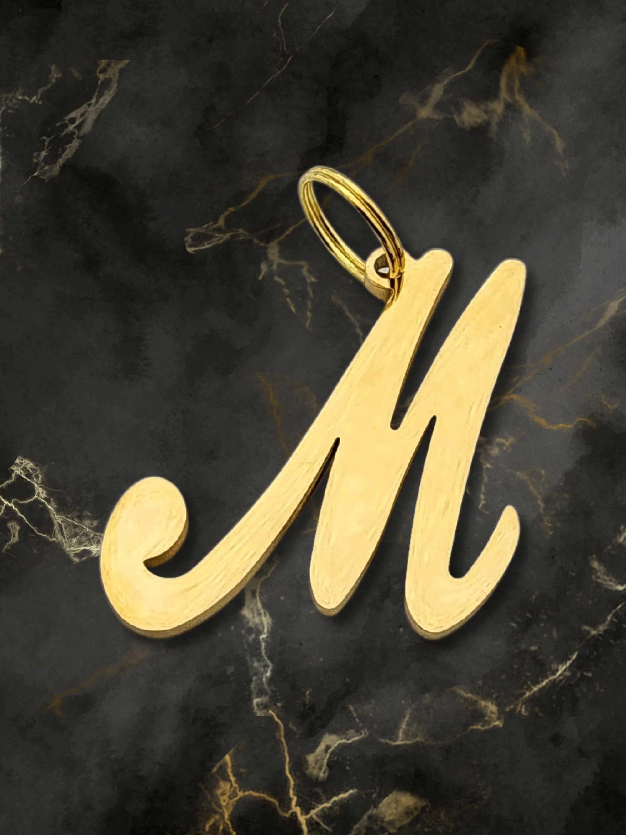 Initial Letter Jewelry Dog Tag - M