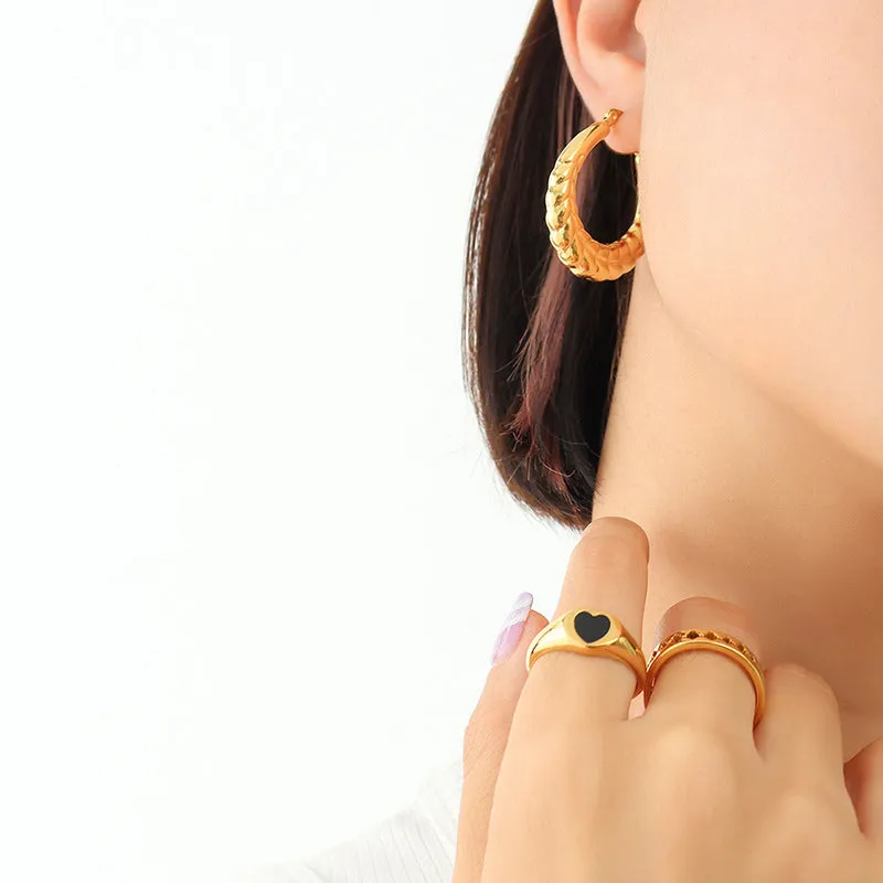 Luxurious 18k Gold Plated U-Shaped Geometric Earrings for Women