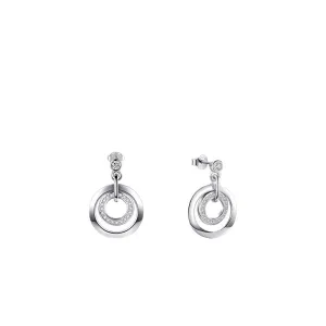 Luxurious Sterling Silver Earrings with Zircon Embellishments