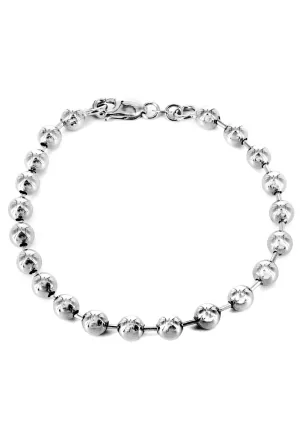 Mens Dog Tag Bracelet 10K White Gold