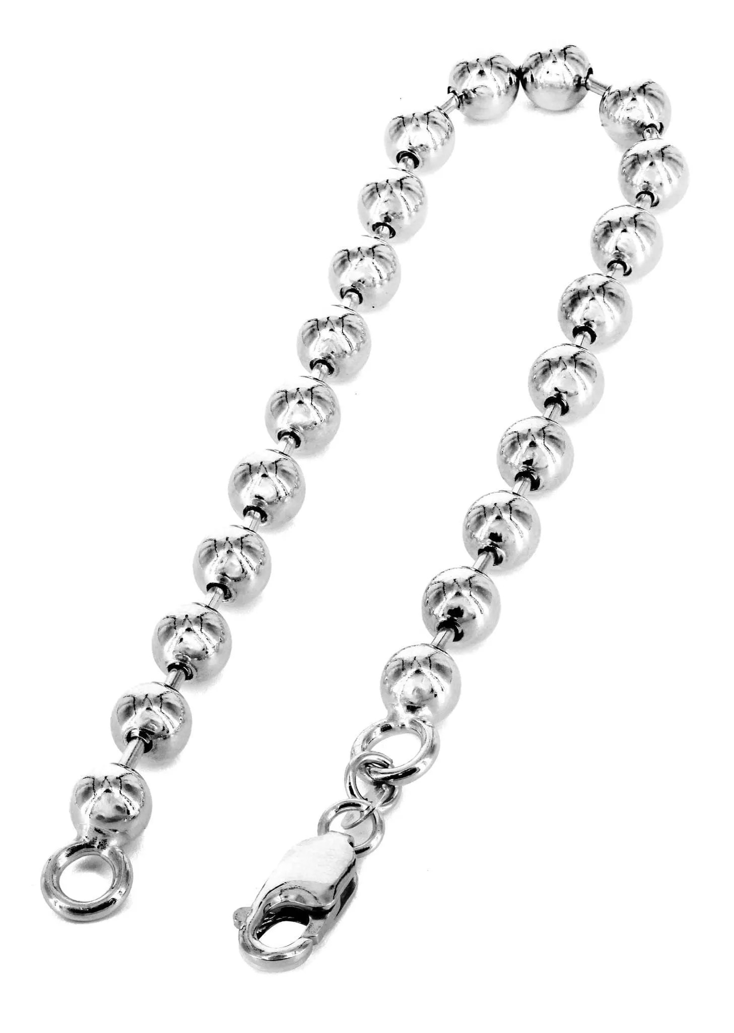 Mens Dog Tag Bracelet 10K White Gold