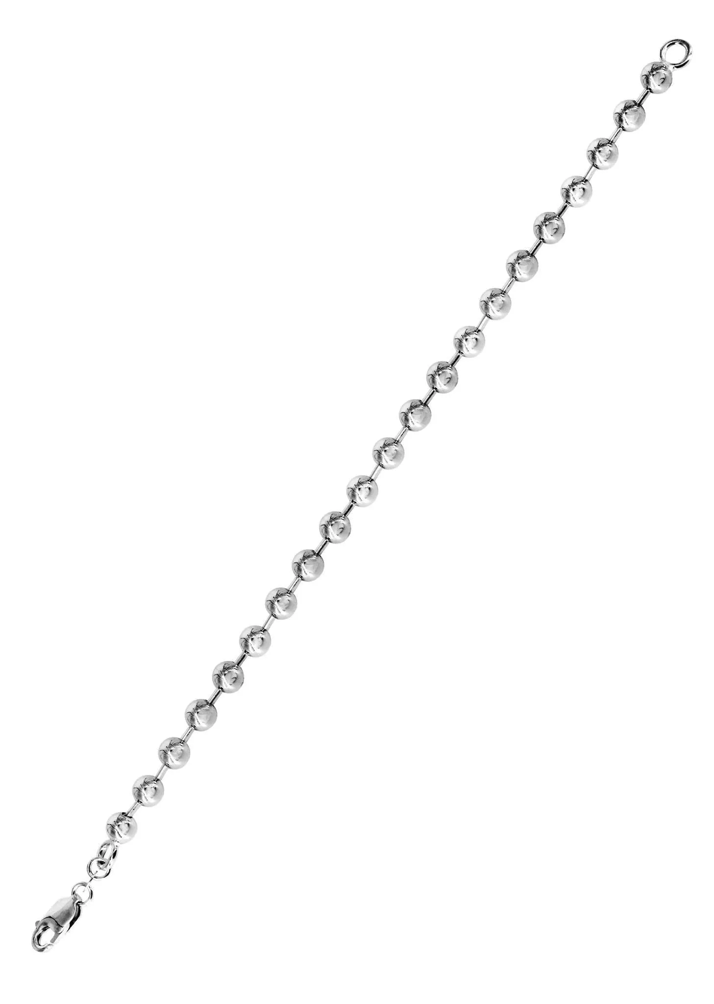 Mens Dog Tag Bracelet 10K White Gold