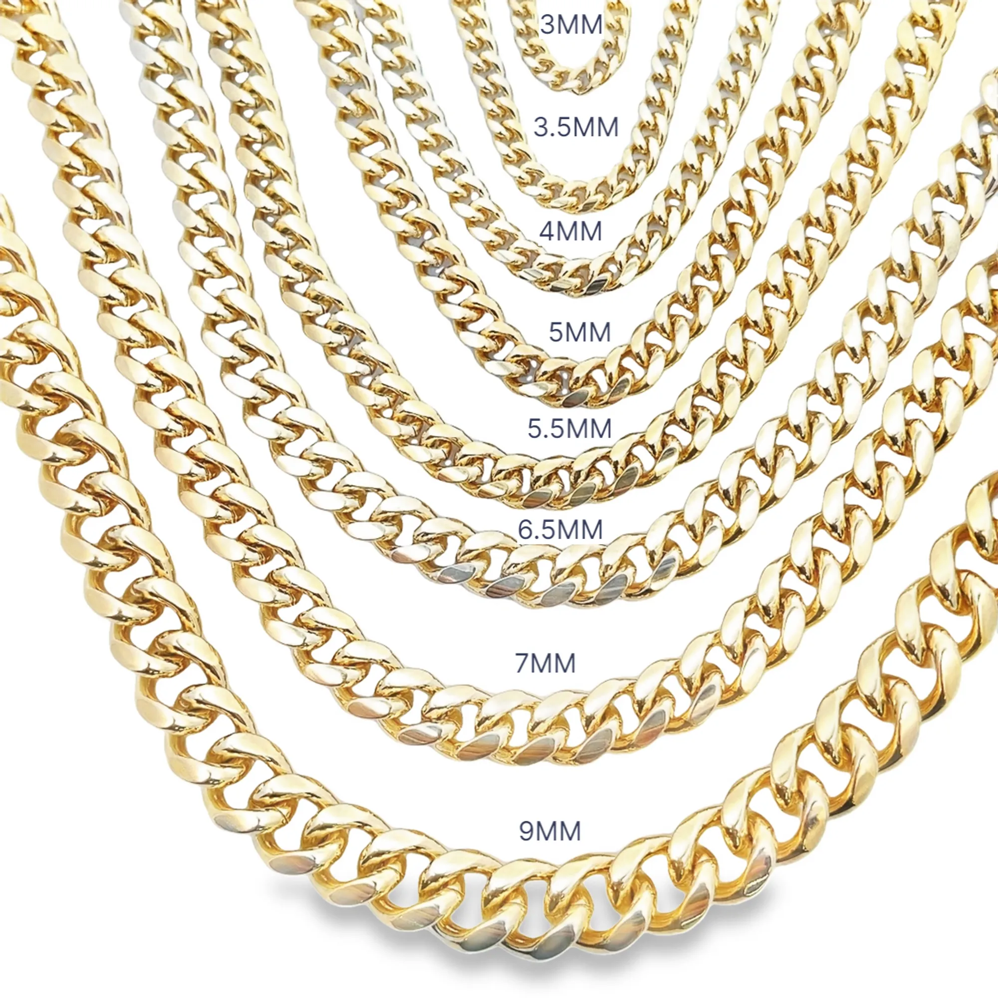 Miami Cuban Link Diamond Cut Chain (H41-H43/G239/G240/F133)