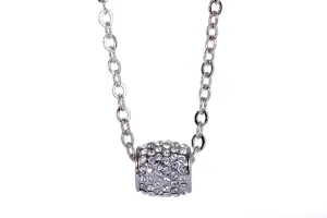 N7199 Multi-dimensional Rhodium Plated Barrel Pedant with Swarovski Crystal Elements