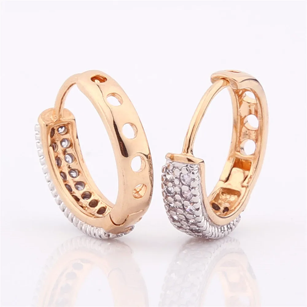 New Arrival Luxurious Hoop Earring Ladies Fashion Shining Crystal Zircon Earrings for Women Wedding Accessories