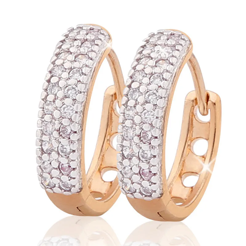 New Arrival Luxurious Hoop Earring Ladies Fashion Shining Crystal Zircon Earrings for Women Wedding Accessories