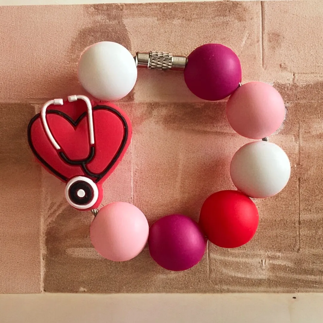 Nurse Heart Handle Bracelet (Various Colors)