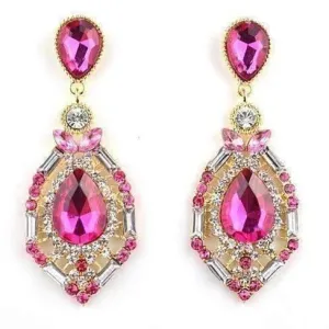 Pink Alexandria Crystal Drop Earrings