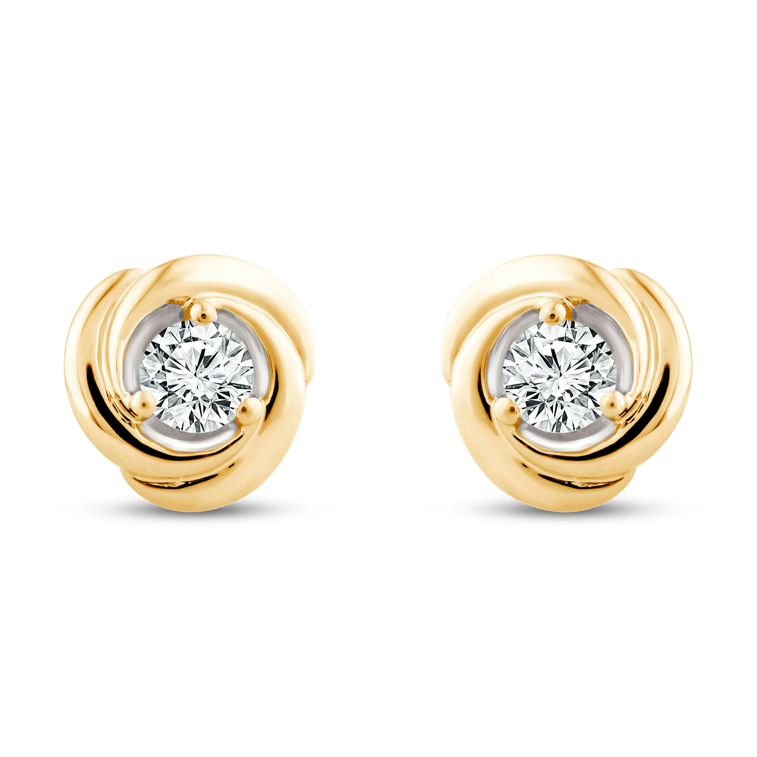 Pre-Owned Kay 1/4 ct Center of Me Diamond Stud Earrings in 10K Yellow Gold