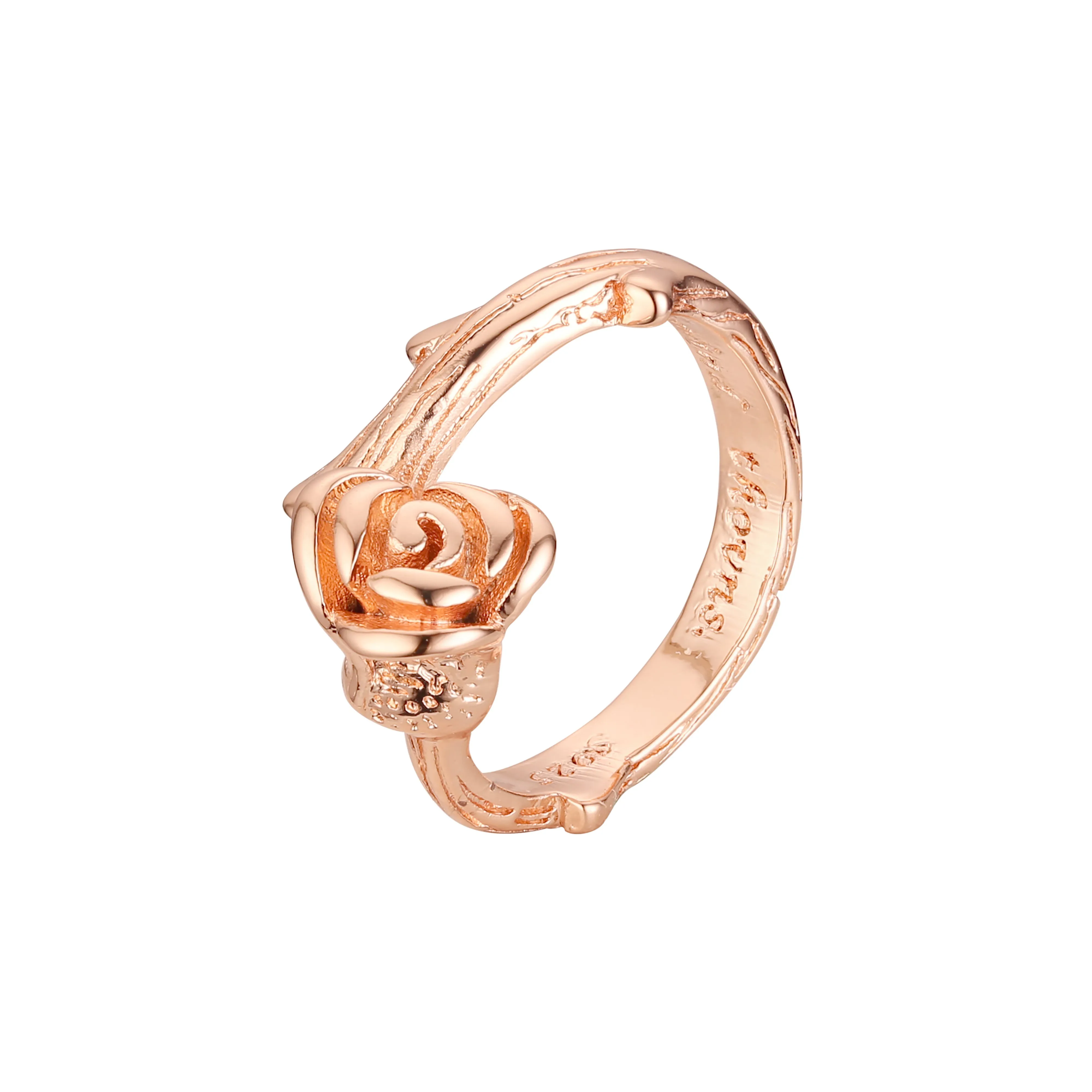 Rose Gold Rose Flower open resizable Fashion Rings