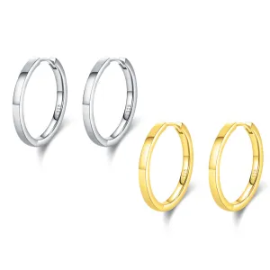 S925 Sterling Silver Plain Ring Earrings for Women