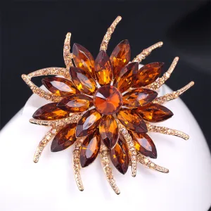 SB219 - Korean crystal flower brooch