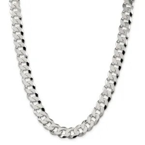 Silver 12.30-mm Solid Beveled Link Curb Chain