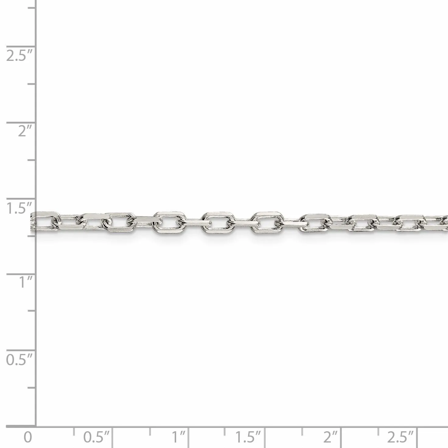 Silver 3.50-mm Fancy D.C Open Link Cable Chain