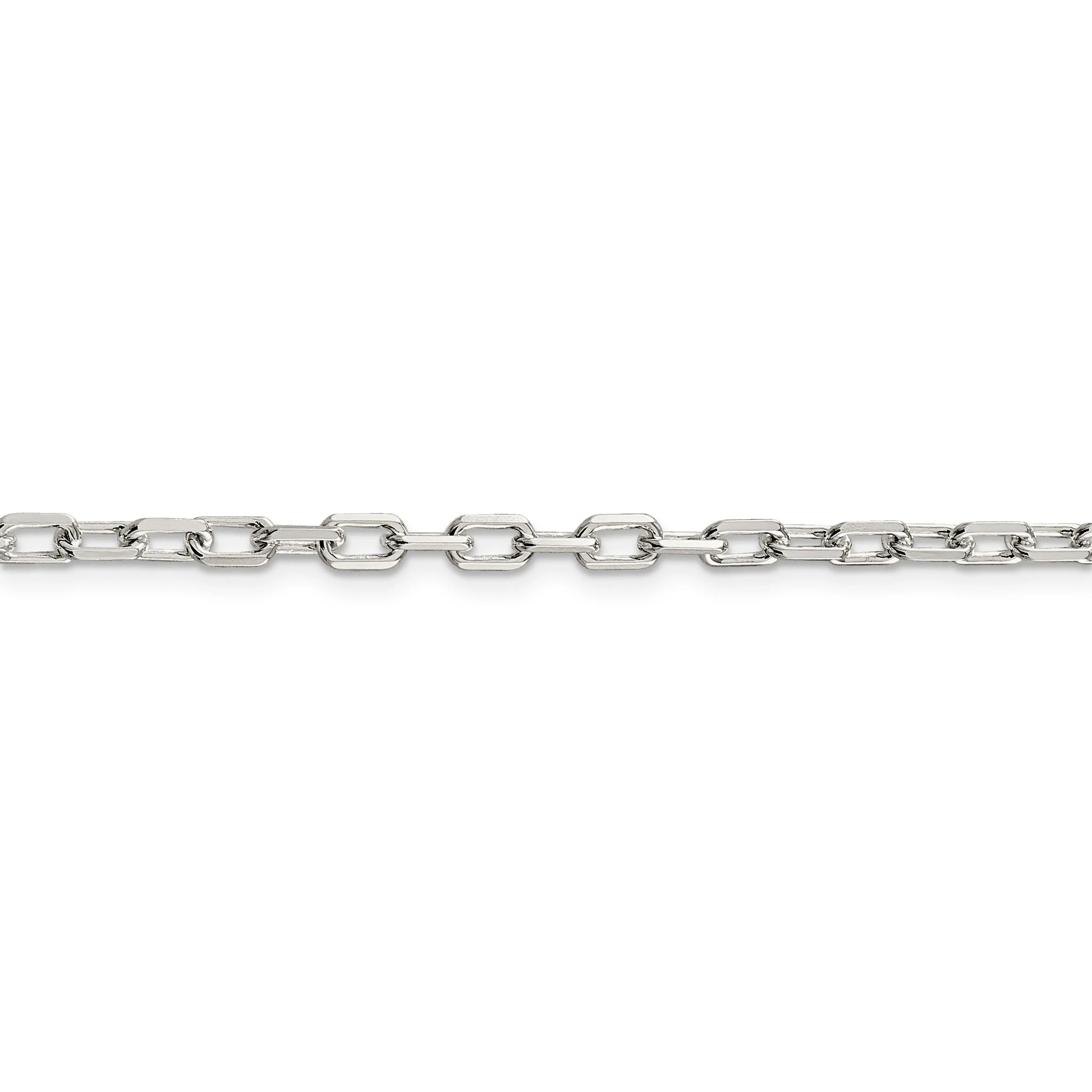 Silver 3.50-mm Fancy D.C Open Link Cable Chain