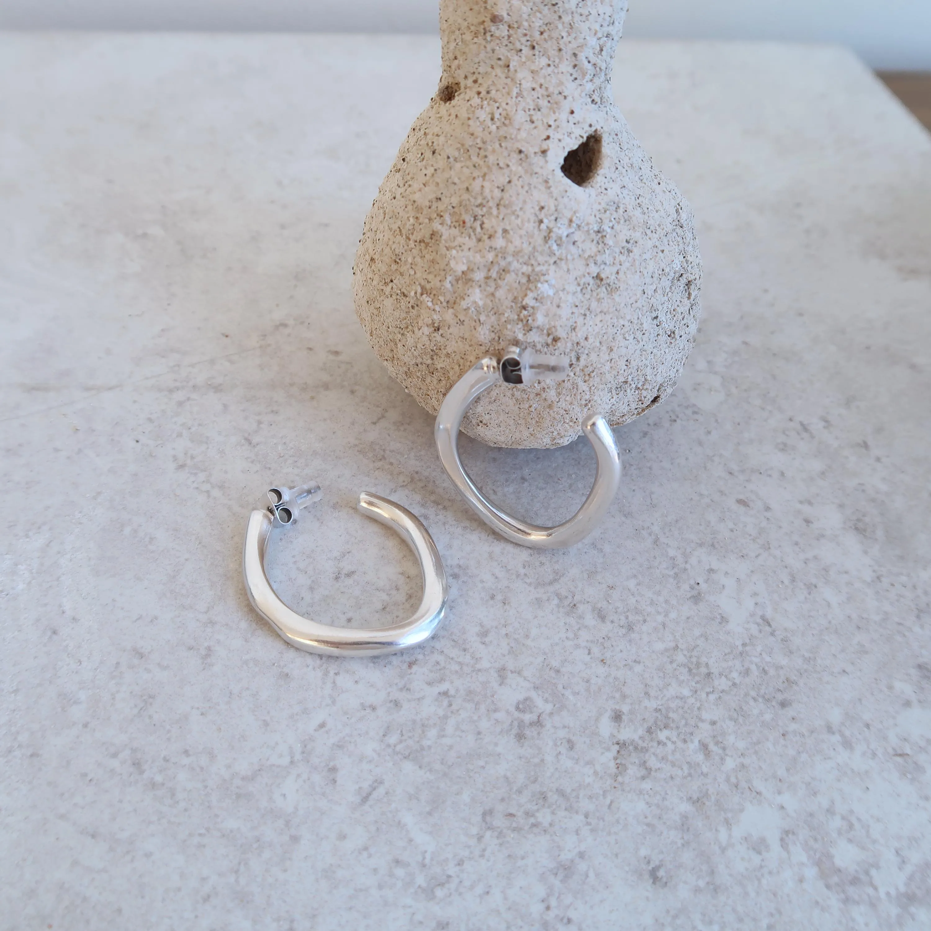 Silver BOLD hoop earrings