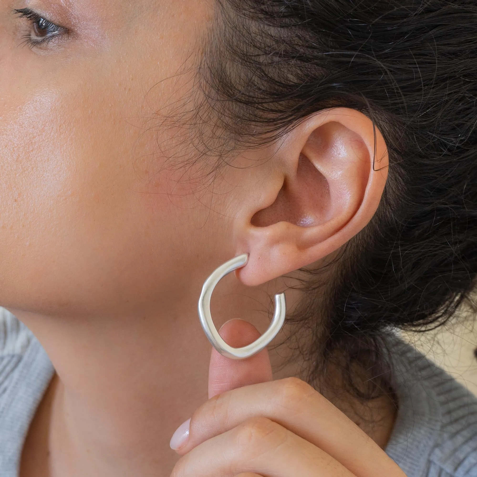 Silver BOLD hoop earrings