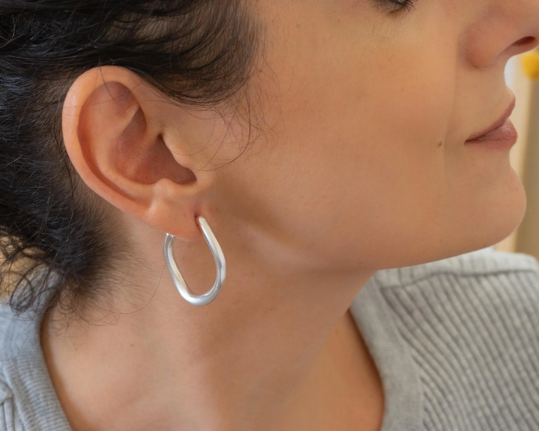 Silver BOLD hoop earrings