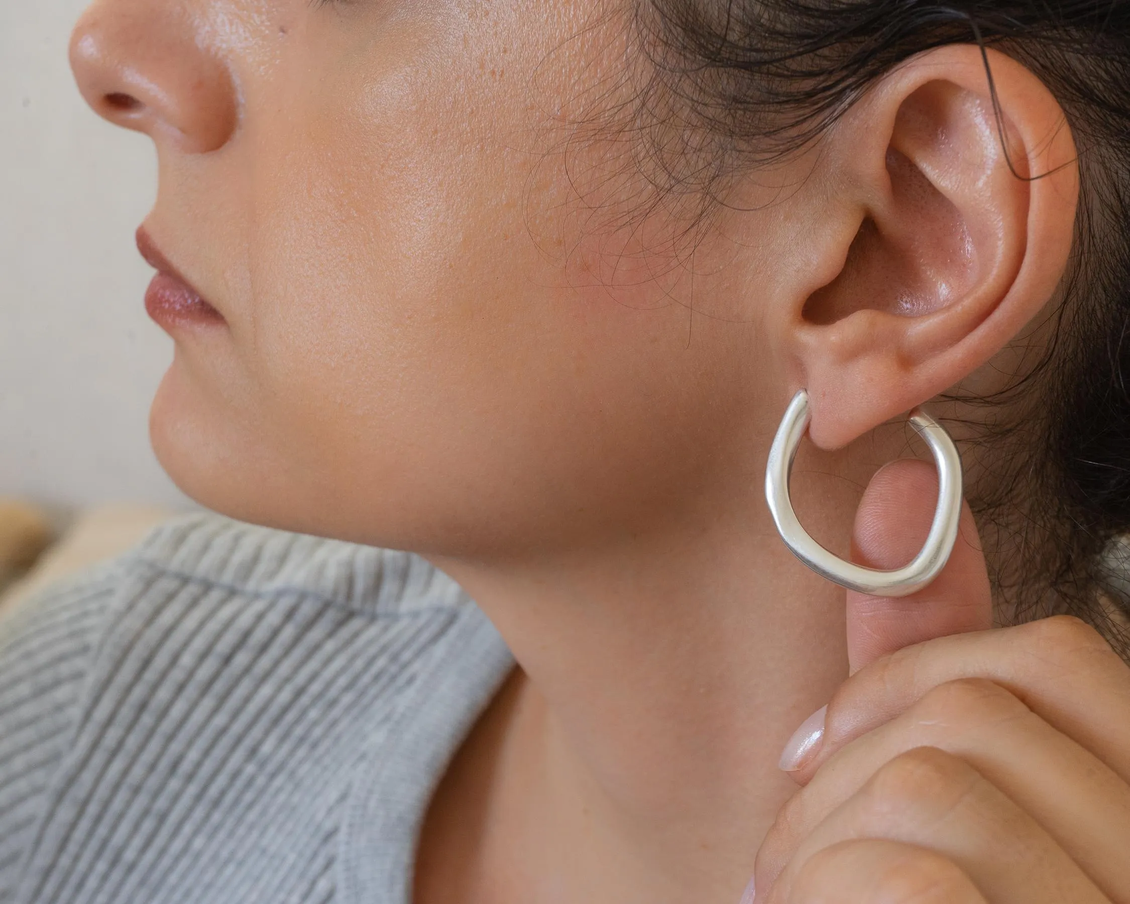 Silver BOLD hoop earrings