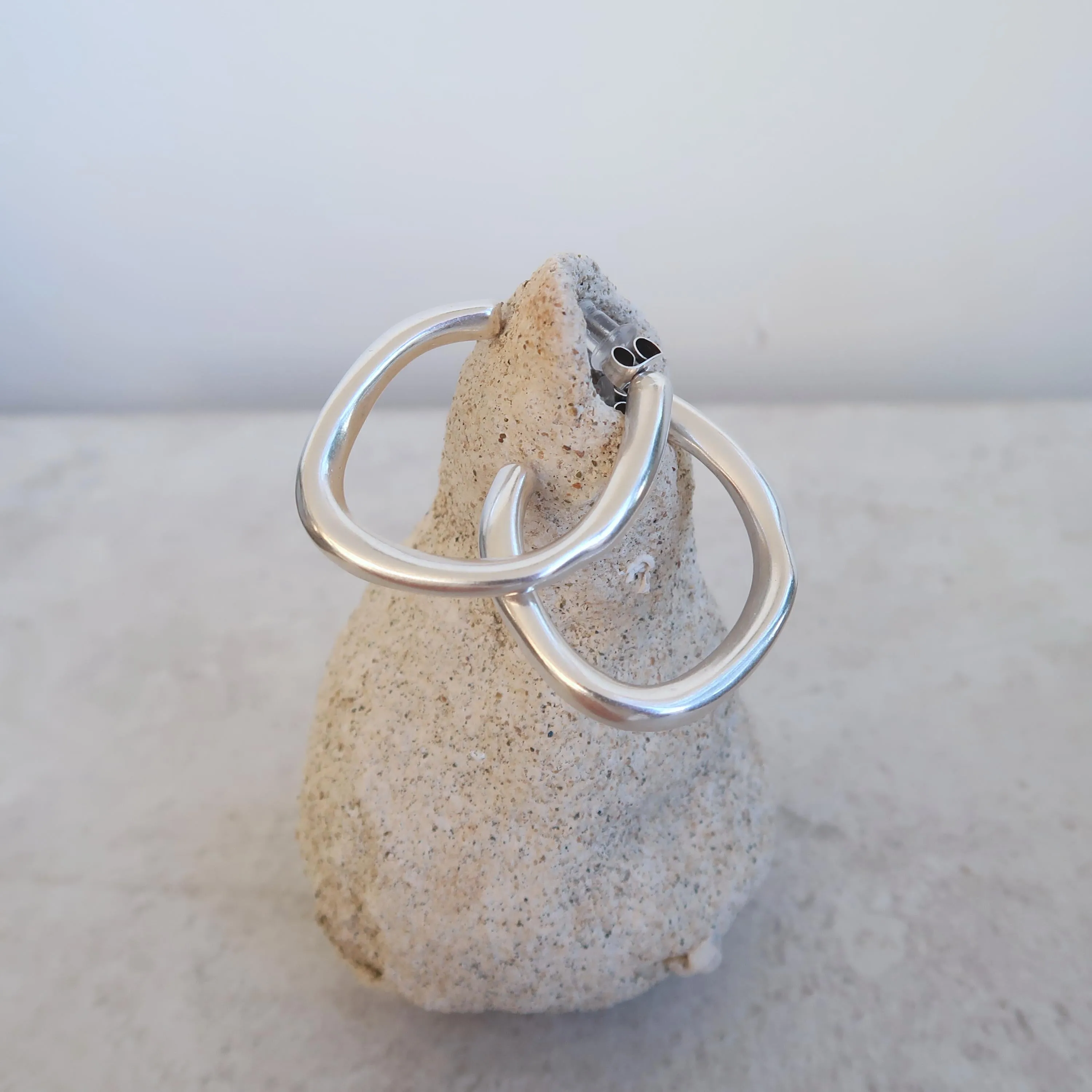 Silver BOLD hoop earrings