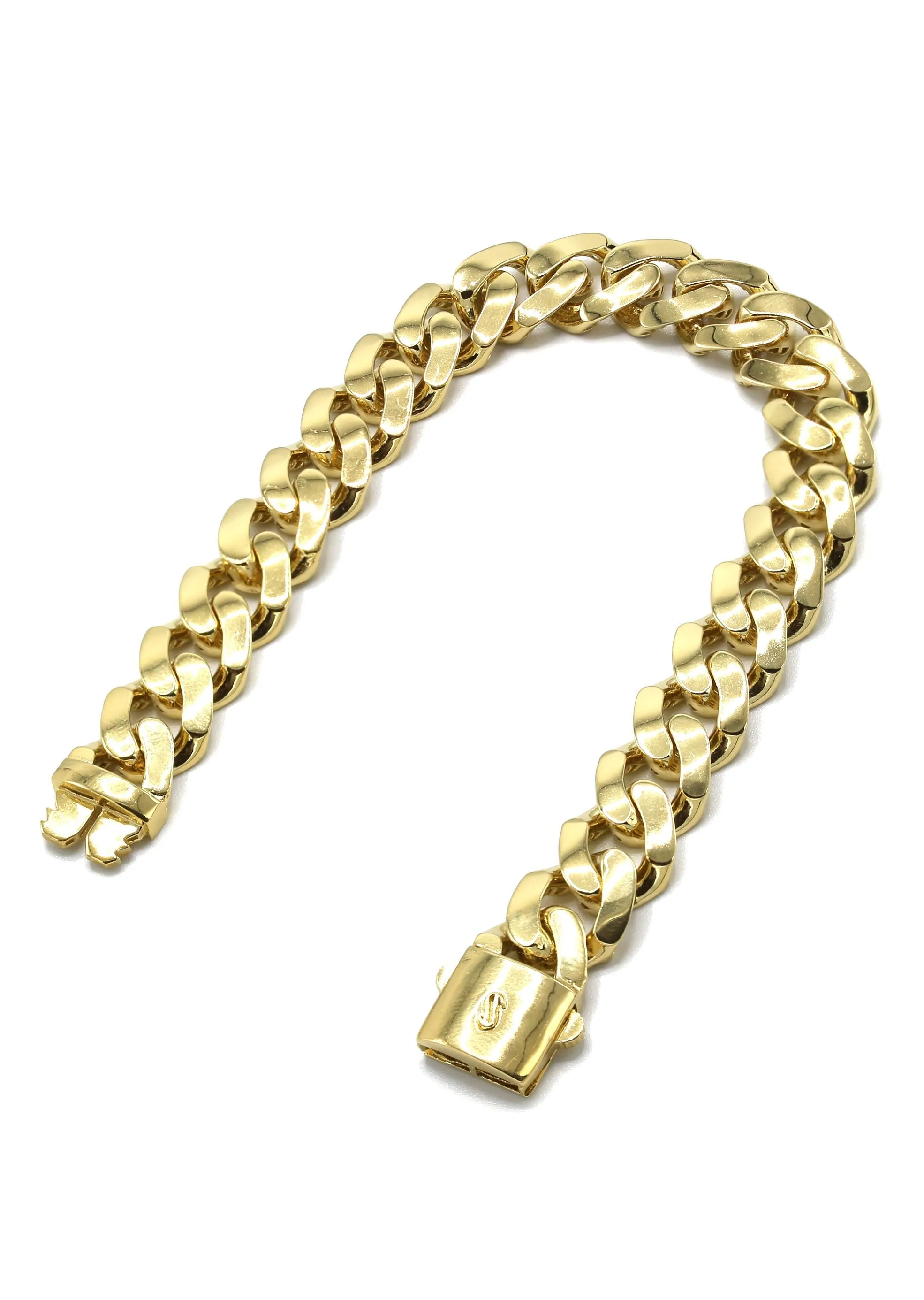 Silver Gold Hollow Miami Cuban Link Bracelet