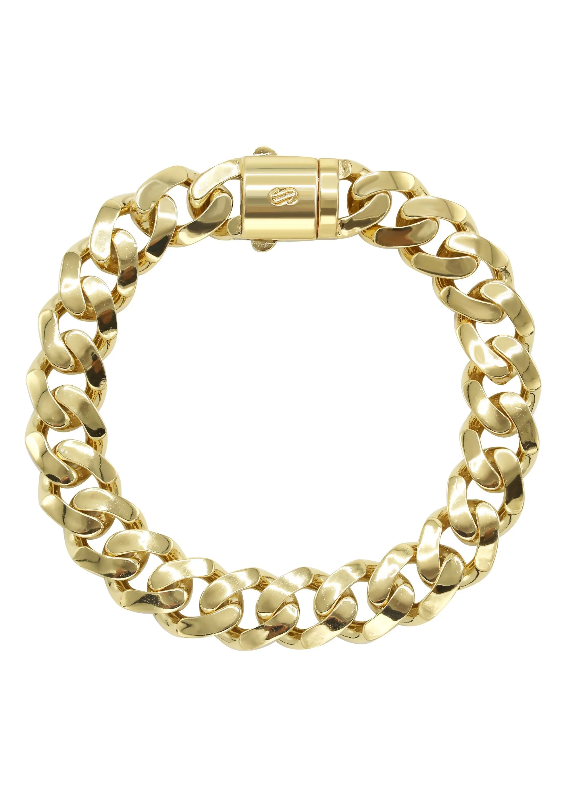 Silver Gold Hollow Miami Cuban Link Bracelet