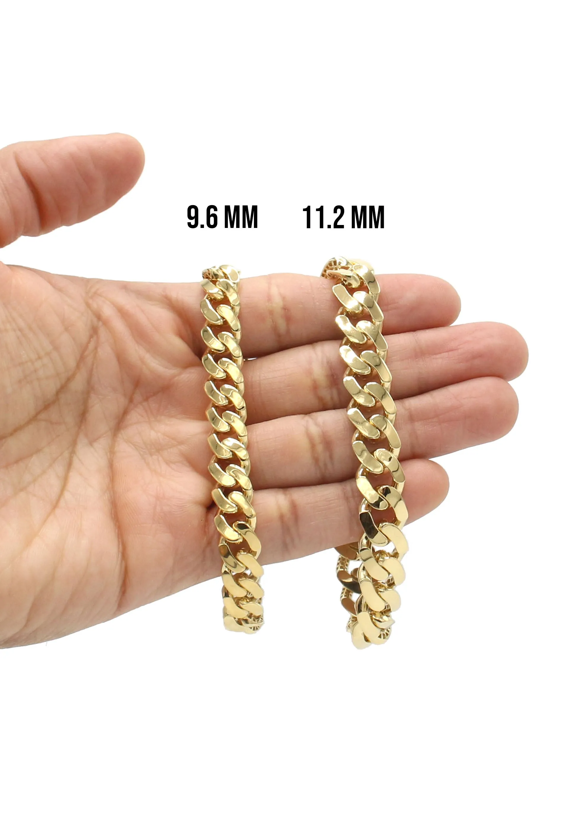 Silver Gold Hollow Miami Cuban Link Bracelet