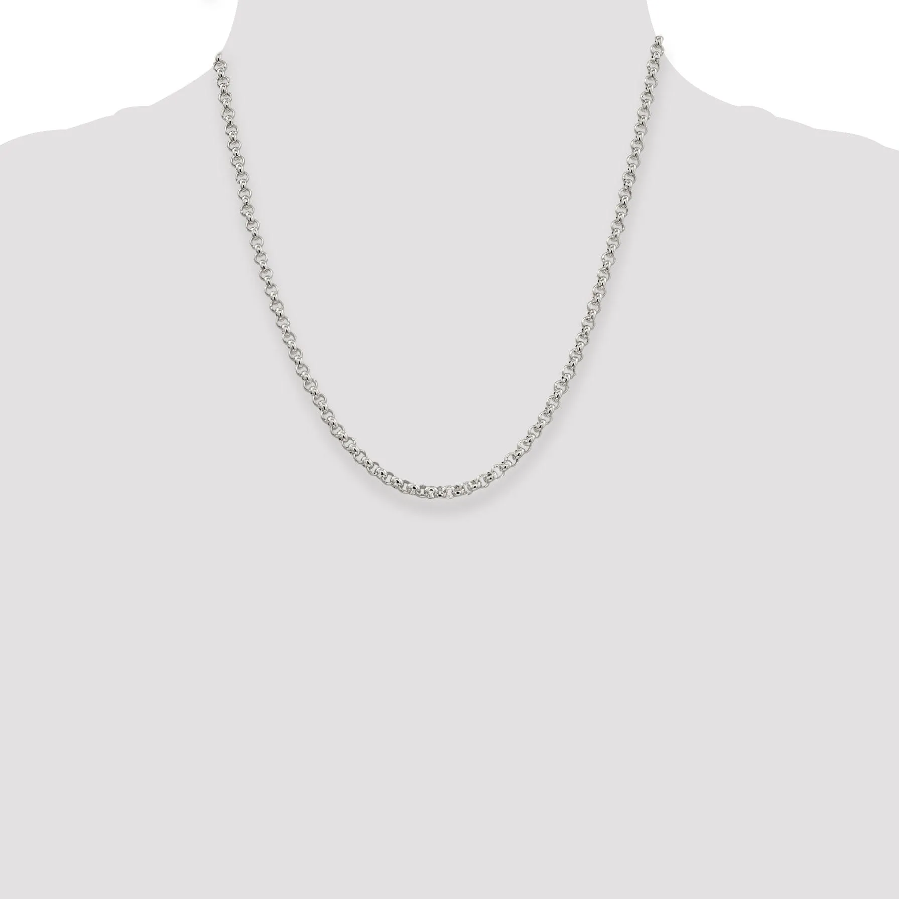 Silver Polished 3.00-mm Square Spiga Chain