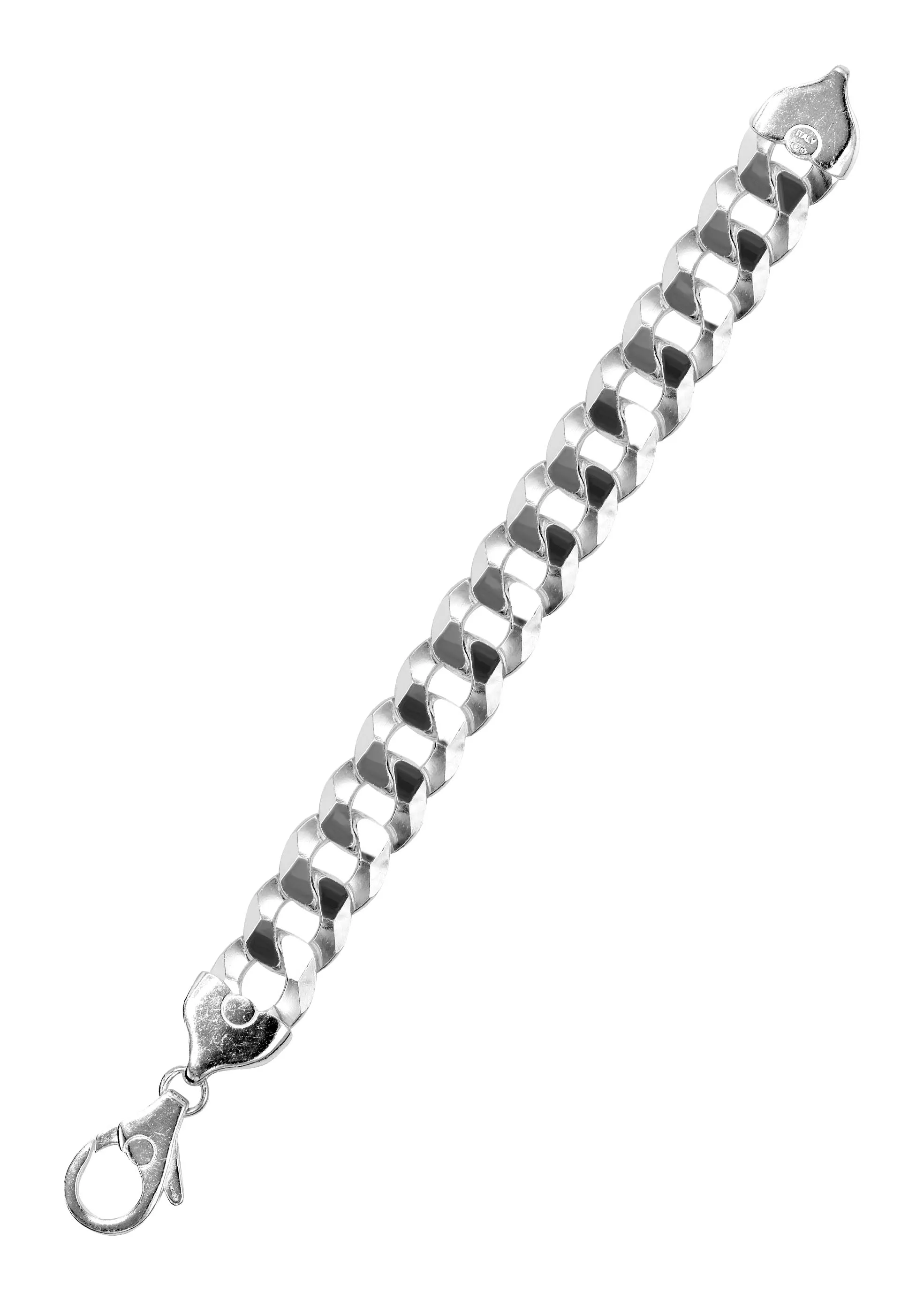 Silver White Curb Bracelet / 6.1 MM