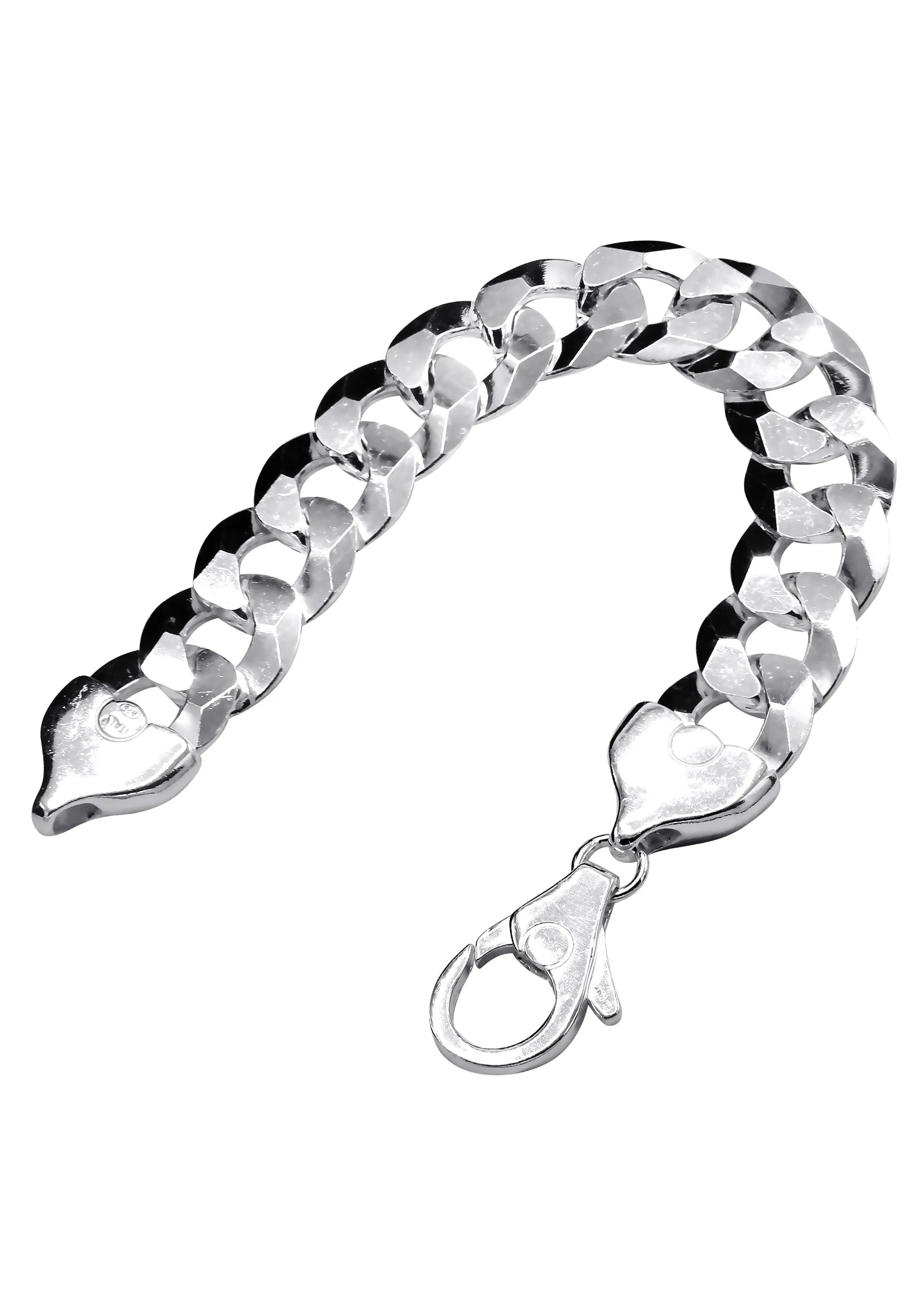 Silver White Curb Bracelet / 6.1 MM