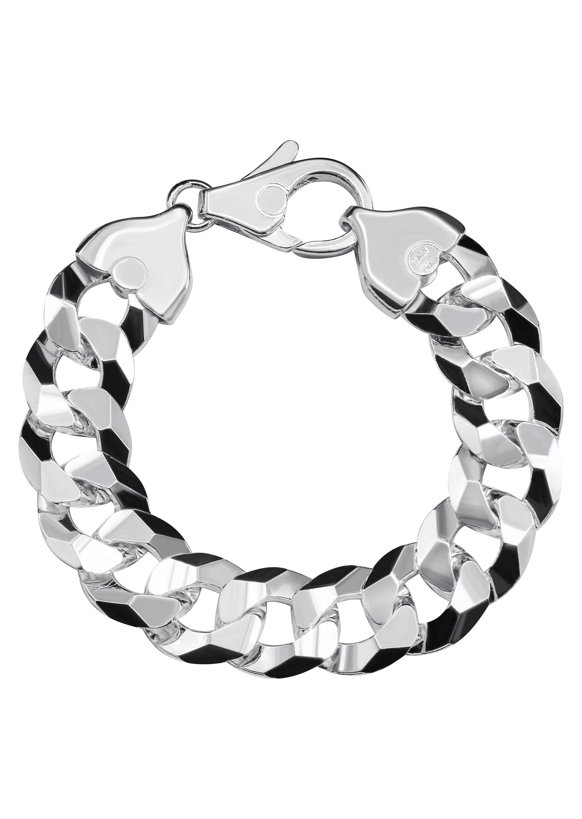 Silver White Curb Bracelet / 6.1 MM