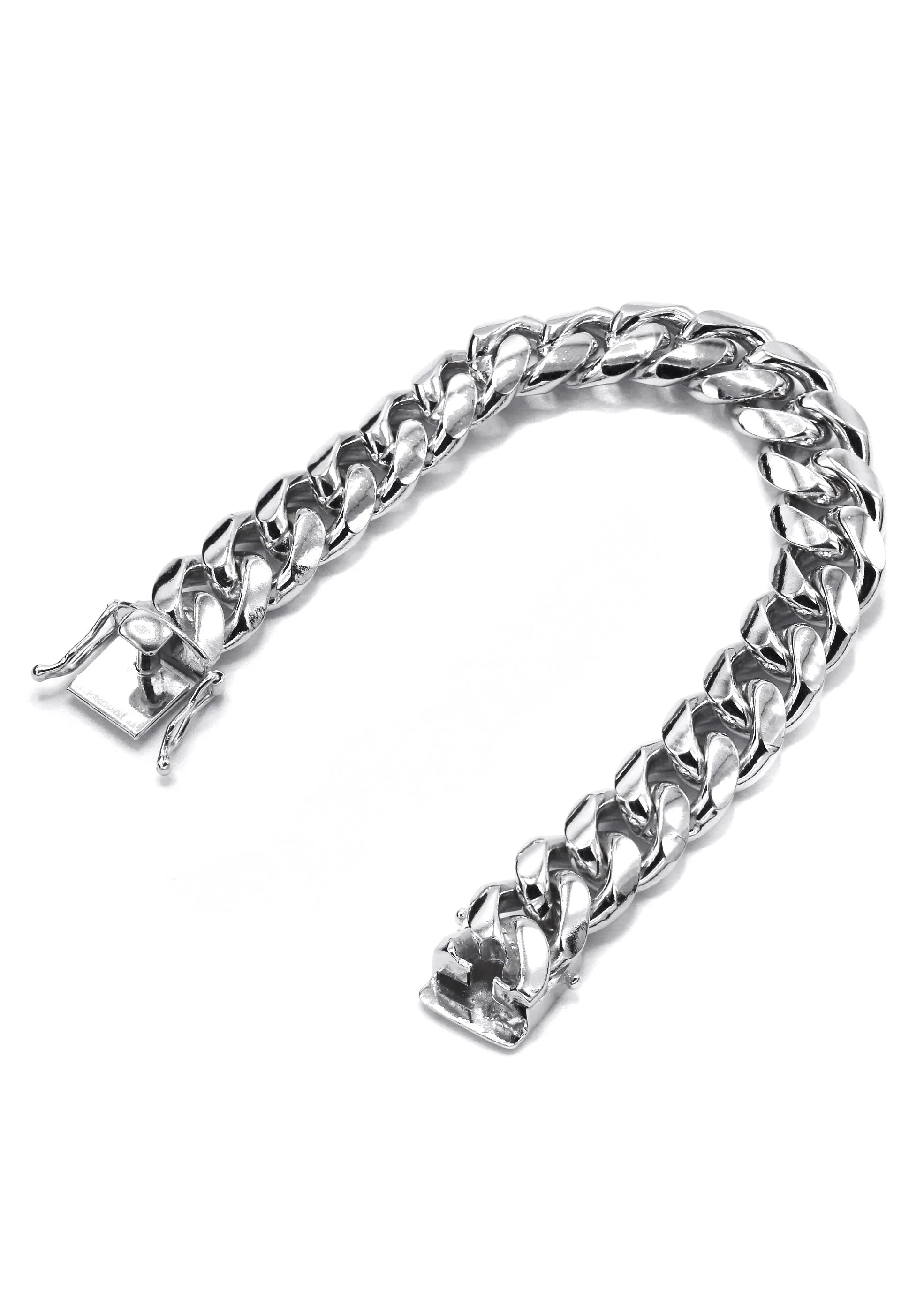 Silver White Miami Cuban Link Bracelet / 6.3 MM