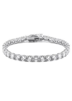 Silver White Tennis Bracelet / 4 MM