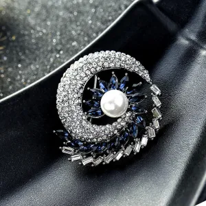 Sisslia 2024 High Quality Fashion Flower Alloy Crystal Gift Trend Diamond Brooch for Women