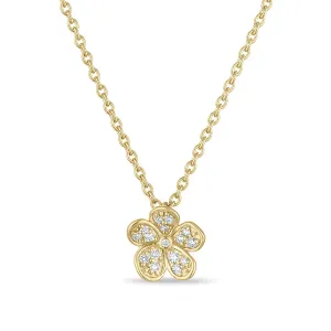 Small Florette Necklace in Pavé Diamonds