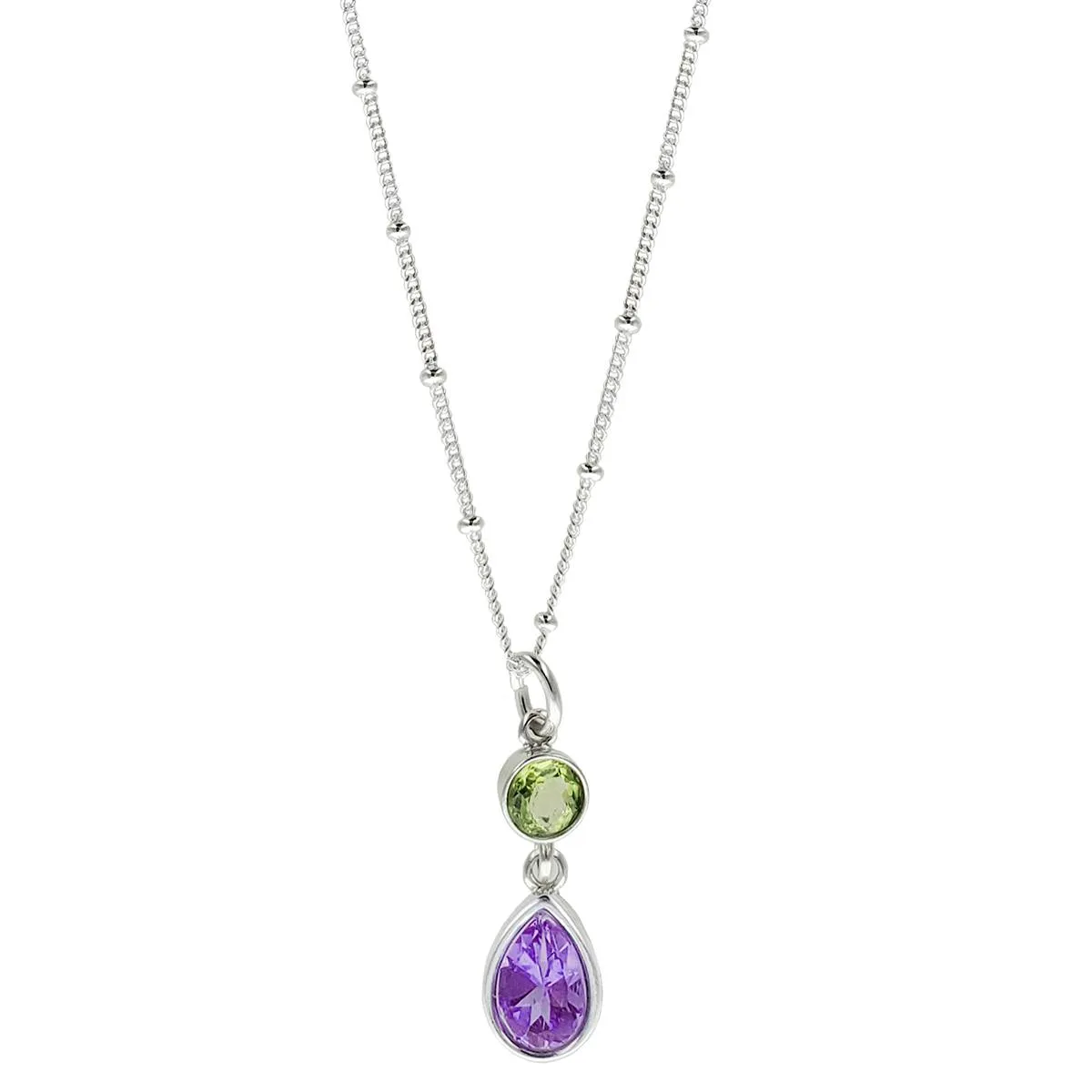 Sonoma Art Works Peridot Amethyst Pear Drop Necklace