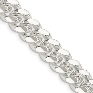 Sterling Silver 10.5mm Polished Domed Curb Chain Necklace