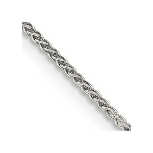 Sterling Silver 1.25mm Round Spiga Chain Necklace w/2in ext.