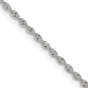 Sterling Silver 1.65mm Twisted Herringbone Chain Necklace