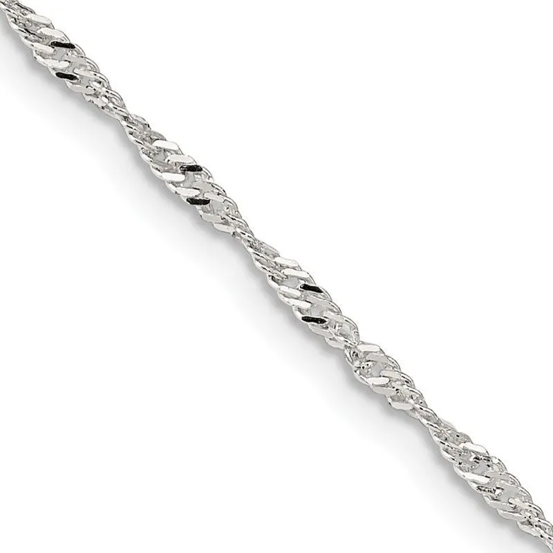 Sterling Silver 1.75mm Singapore Chain Necklace