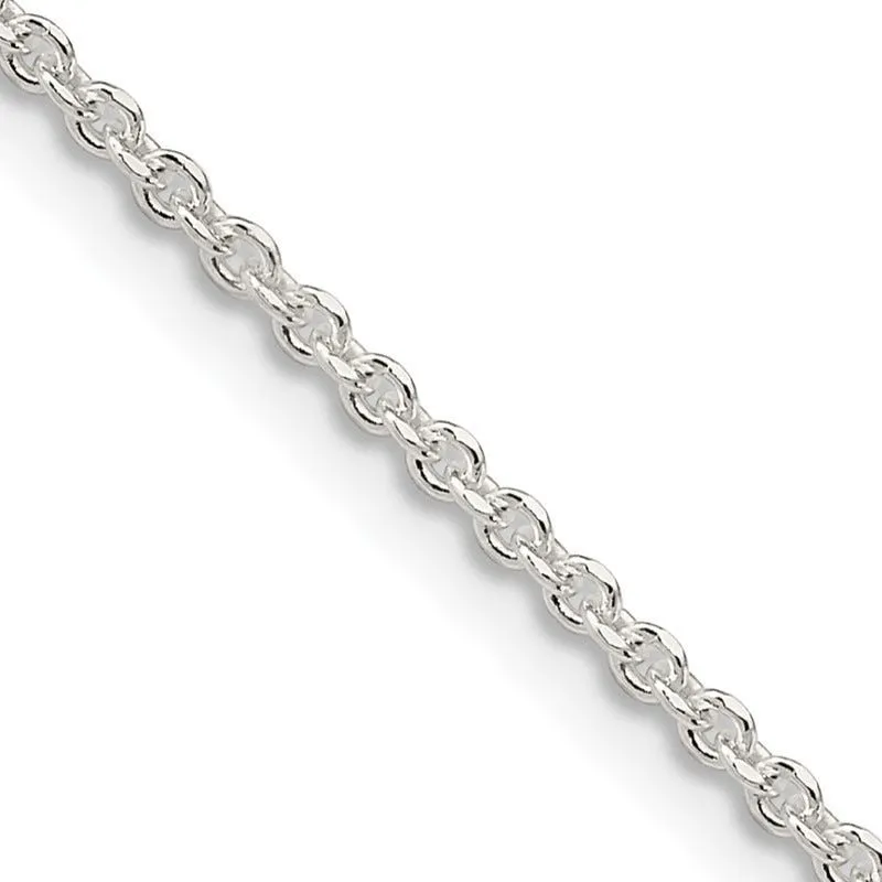 Sterling Silver 1.85mm Diamond-cut Forzantina Cable Chain Necklace