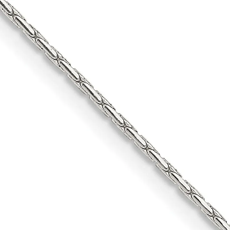 Sterling Silver 1mm Oval Box Chain Necklace