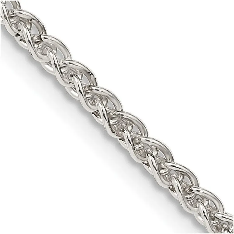 Sterling Silver 2.5mm Round Spiga Chain Necklace